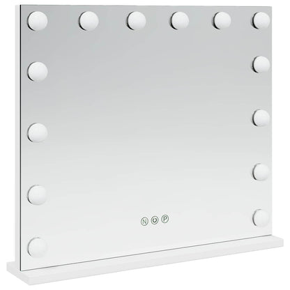 vidaXL LED Vanity Mirror White 50 x 10 x 44 cm Glass and Steel