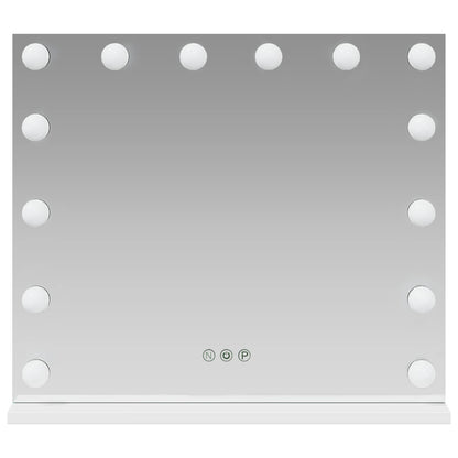 vidaXL LED Vanity Mirror White 50 x 10 x 44 cm Glass and Steel