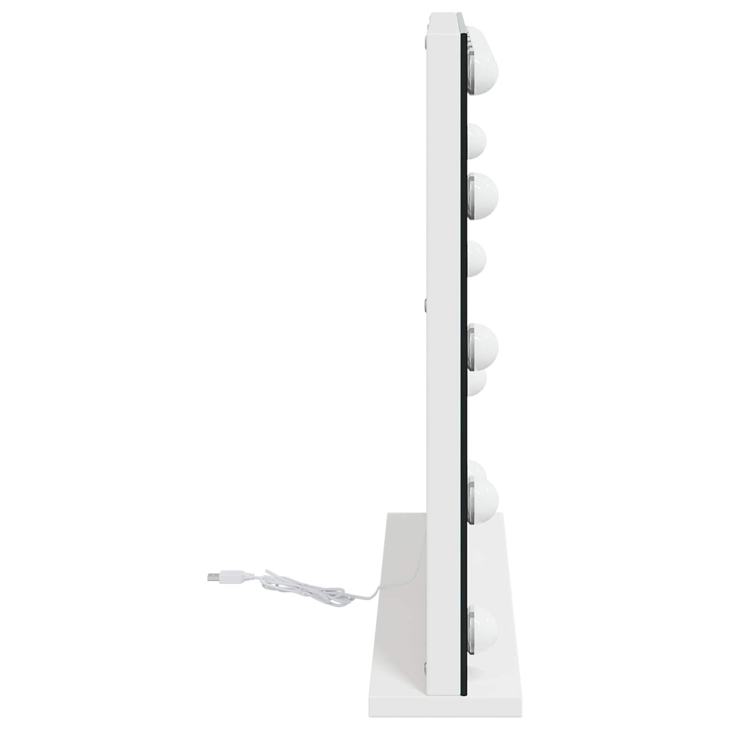 vidaXL LED Vanity Mirror White 50 x 10 x 44 cm Glass and Steel