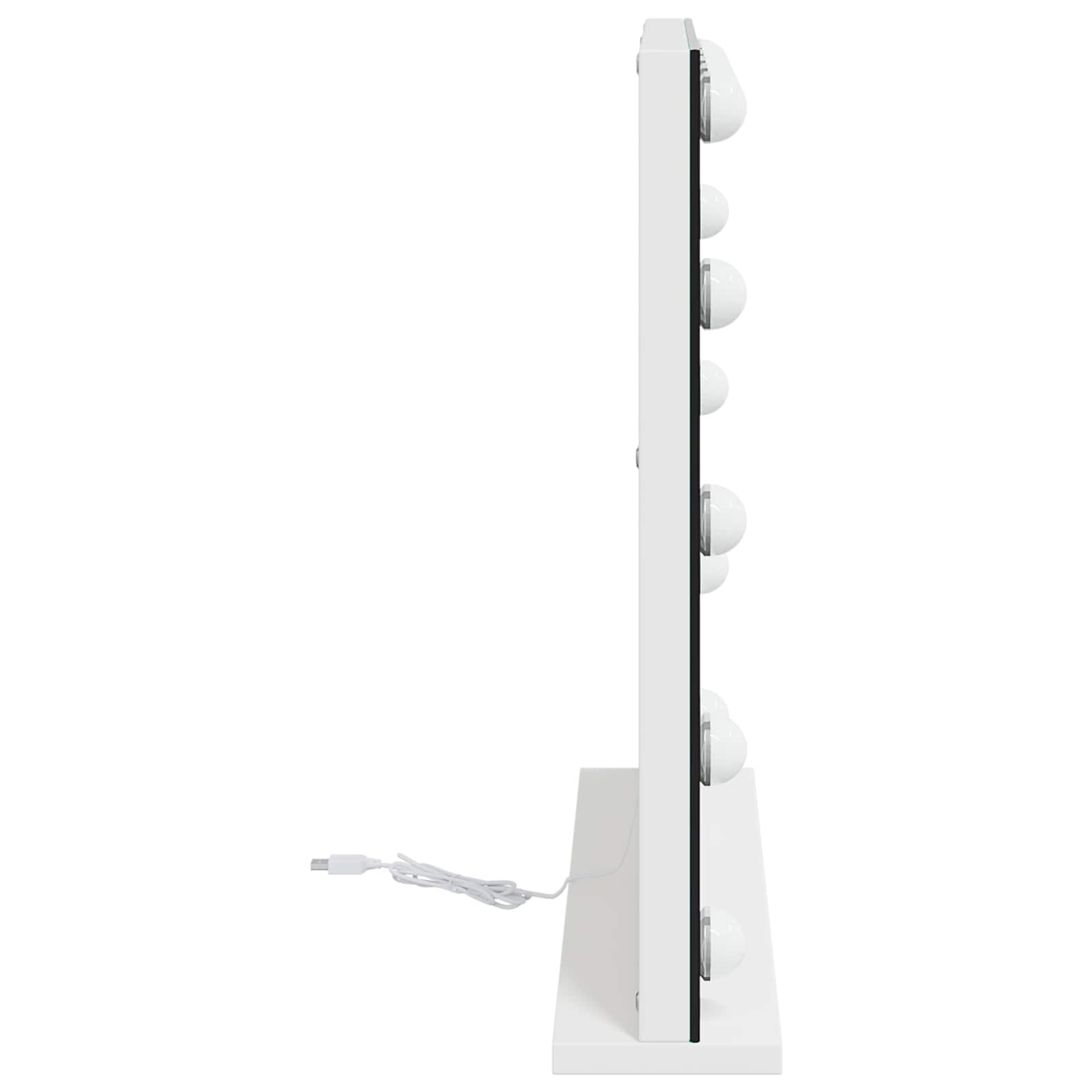 vidaXL LED Vanity Mirror White 50 x 10 x 44 cm Glass and Steel