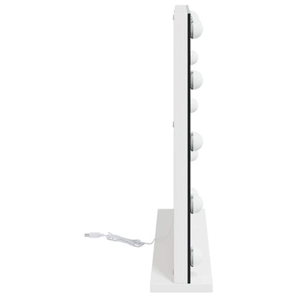 vidaXL LED Vanity Mirror White 50 x 10 x 44 cm Glass and Steel