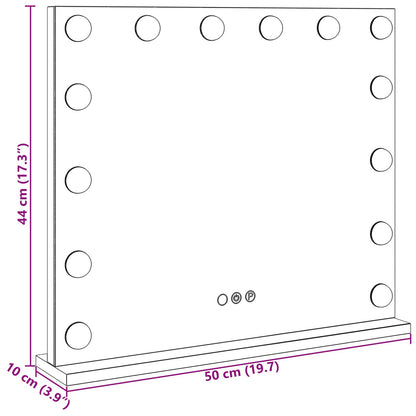 vidaXL LED Vanity Mirror White 50 x 10 x 44 cm Glass and Steel