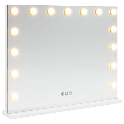 vidaXL LED Vanity Mirror White 58 x 10 x 47 cm Glass and Steel