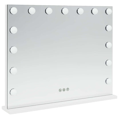 vidaXL LED Vanity Mirror White 58 x 10 x 47 cm Glass and Steel