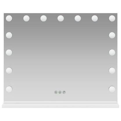 vidaXL LED Vanity Mirror White 58 x 10 x 47 cm Glass and Steel