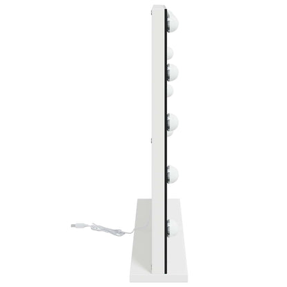 vidaXL LED Vanity Mirror White 58 x 10 x 47 cm Glass and Steel