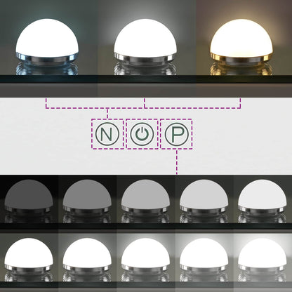 vidaXL LED Vanity Mirror White 80 x 10 x 52.5 cm Glass and Steel