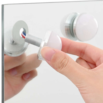 vidaXL LED Vanity Mirror White 80 x 10 x 52.5 cm Glass and Steel