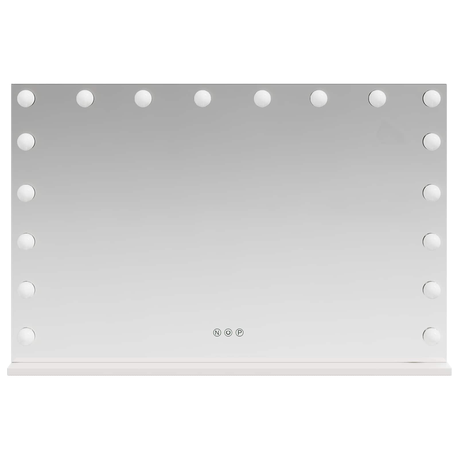 vidaXL LED Vanity Mirror White 80 x 10 x 52.5 cm Glass and Steel