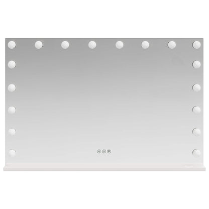 vidaXL LED Vanity Mirror White 80 x 10 x 52.5 cm Glass and Steel