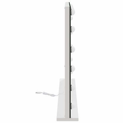 vidaXL LED Vanity Mirror White 80 x 10 x 52.5 cm Glass and Steel