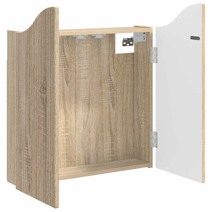 vidaXL Dartboard Cabinet Sonoma Oak 56 x 12 x 63 cm Engineered Wood - Brown