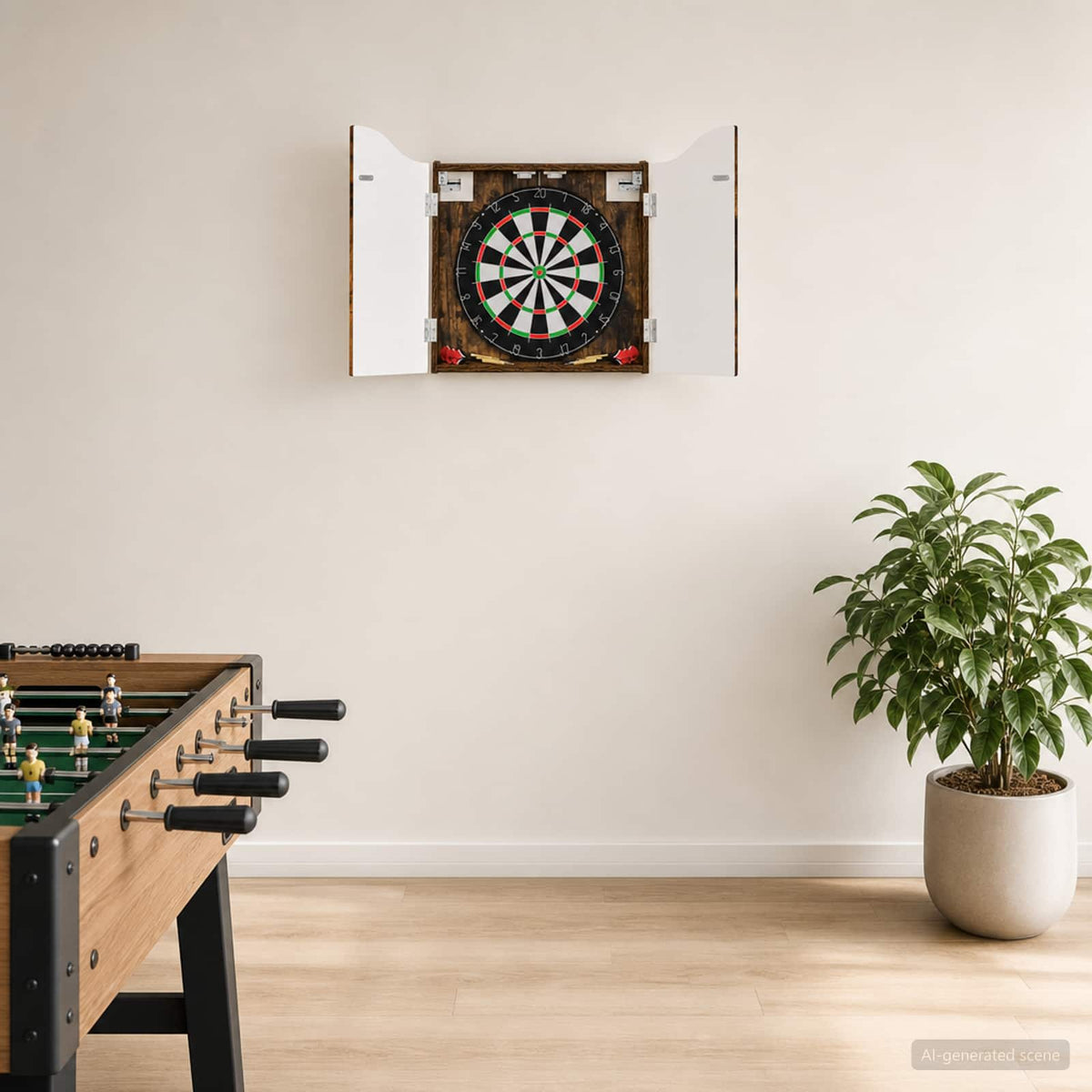 vidaXL Dartboard Cabinet Smoked Oak 56 x 12 x 63 cm Engineered Wood - Brown