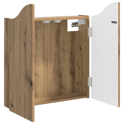 vidaXL Dartboard Cabinet Artisan Oak 56 x 12 x 63 cm Engineered Wood - Brown