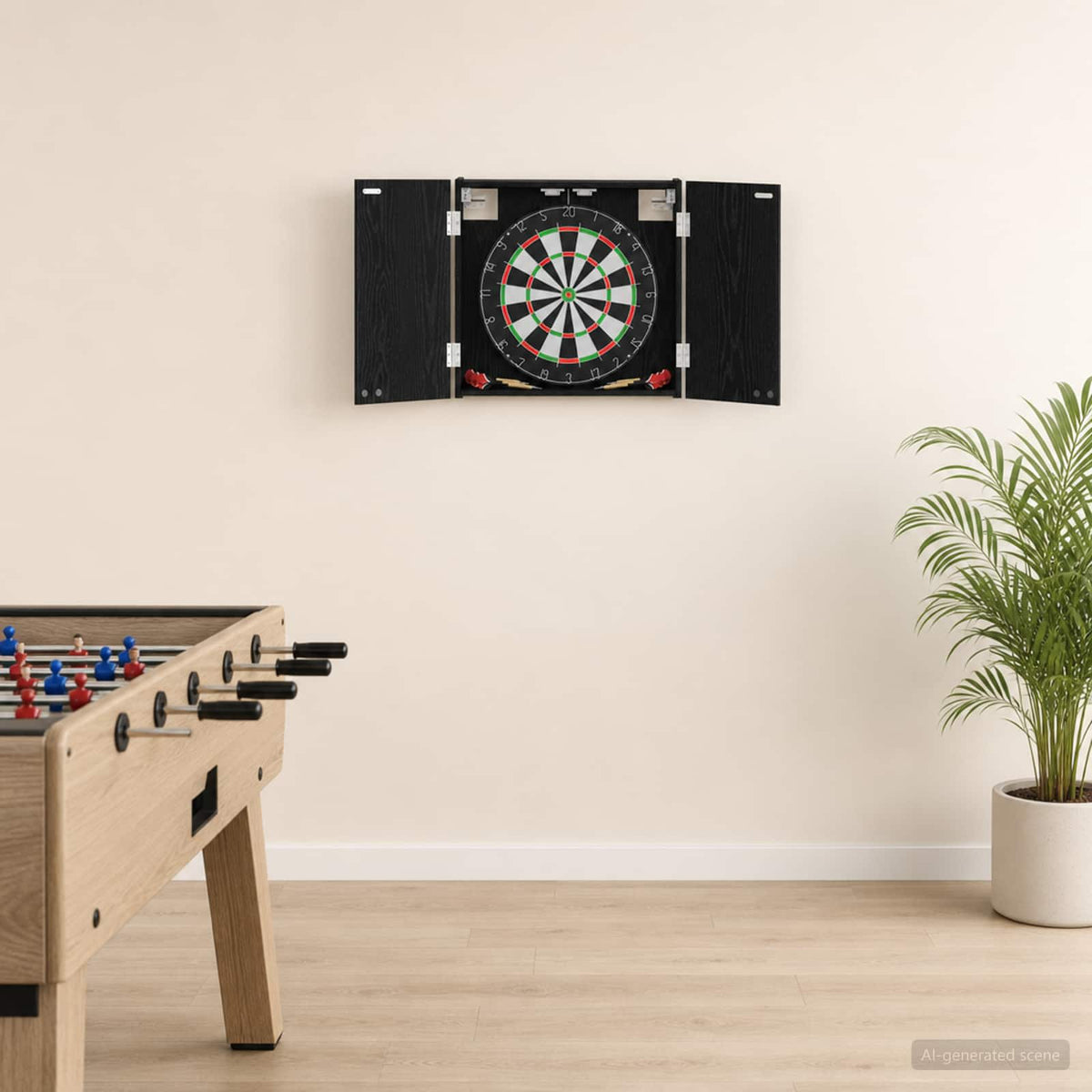 vidaXL Dartboard Cabinet Black Oak 56 x 12 x 53.5 cm Engineered Wood