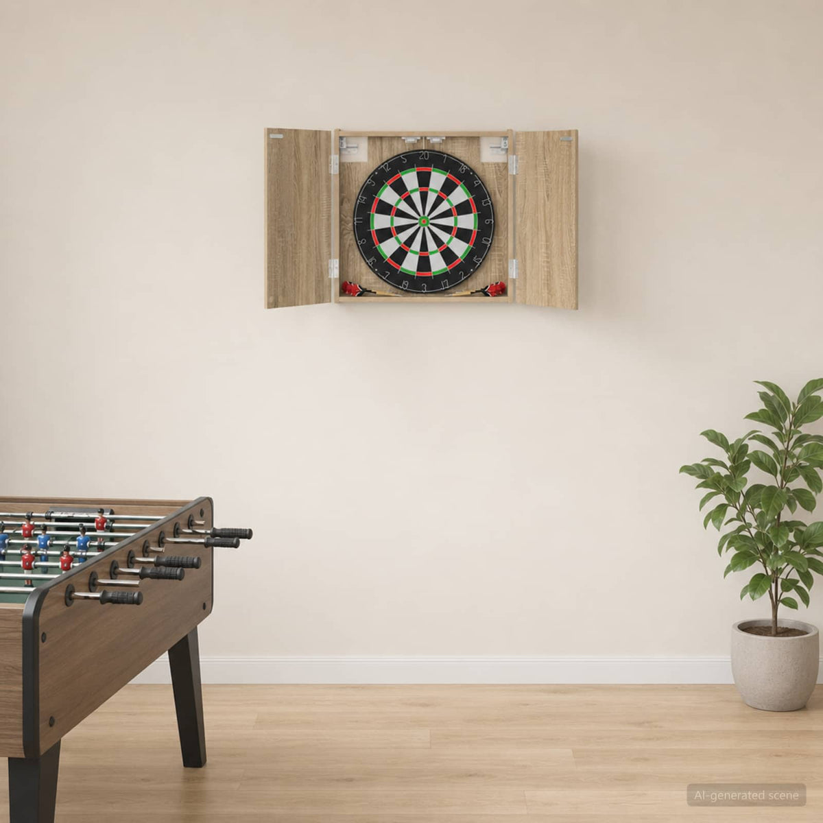 vidaXL Dartboard Cabinet Sonoma Oak 56 x 12 x 53.5 cm Engineered Wood - Brown