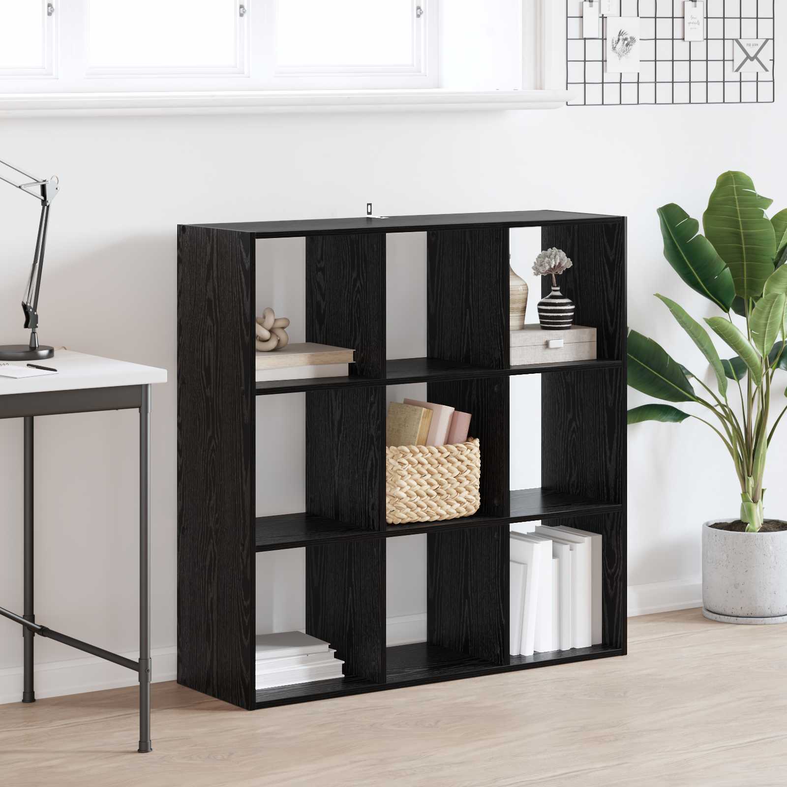 vidaXL Bookcase Black Oak 102 x 32 x 102 cm