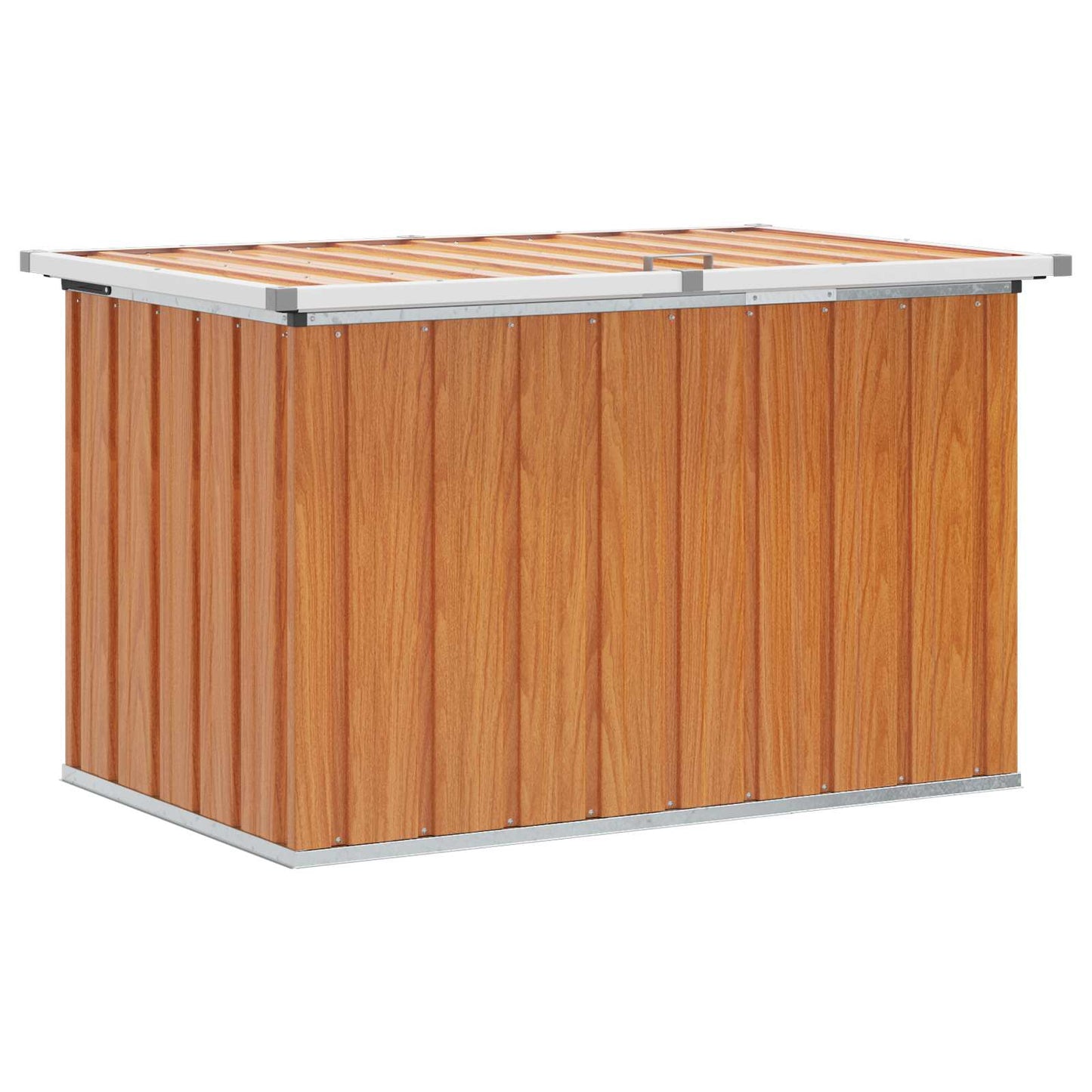 vidaXL Outdoor Storage Box Wood 109 x 67 x 65 cm Galvanised Steel - Brown