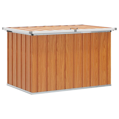 vidaXL Outdoor Storage Box Wood 109 x 67 x 65 cm Galvanised Steel - Brown