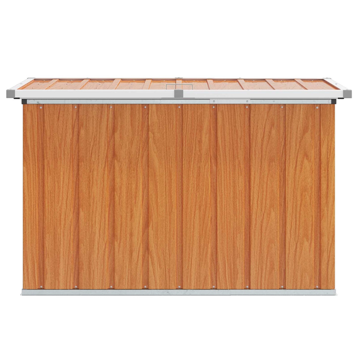 vidaXL Outdoor Storage Box Wood 109 x 67 x 65 cm Galvanised Steel - Brown