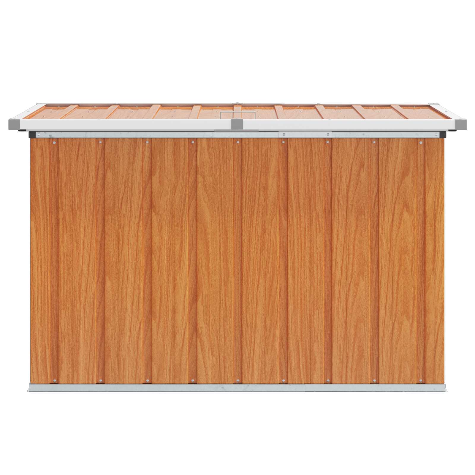 vidaXL Outdoor Storage Box Wood 109 x 67 x 65 cm Galvanised Steel - Brown
