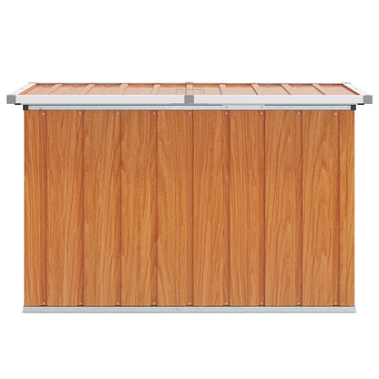 vidaXL Outdoor Storage Box Wood 109 x 67 x 65 cm Galvanised Steel - Brown