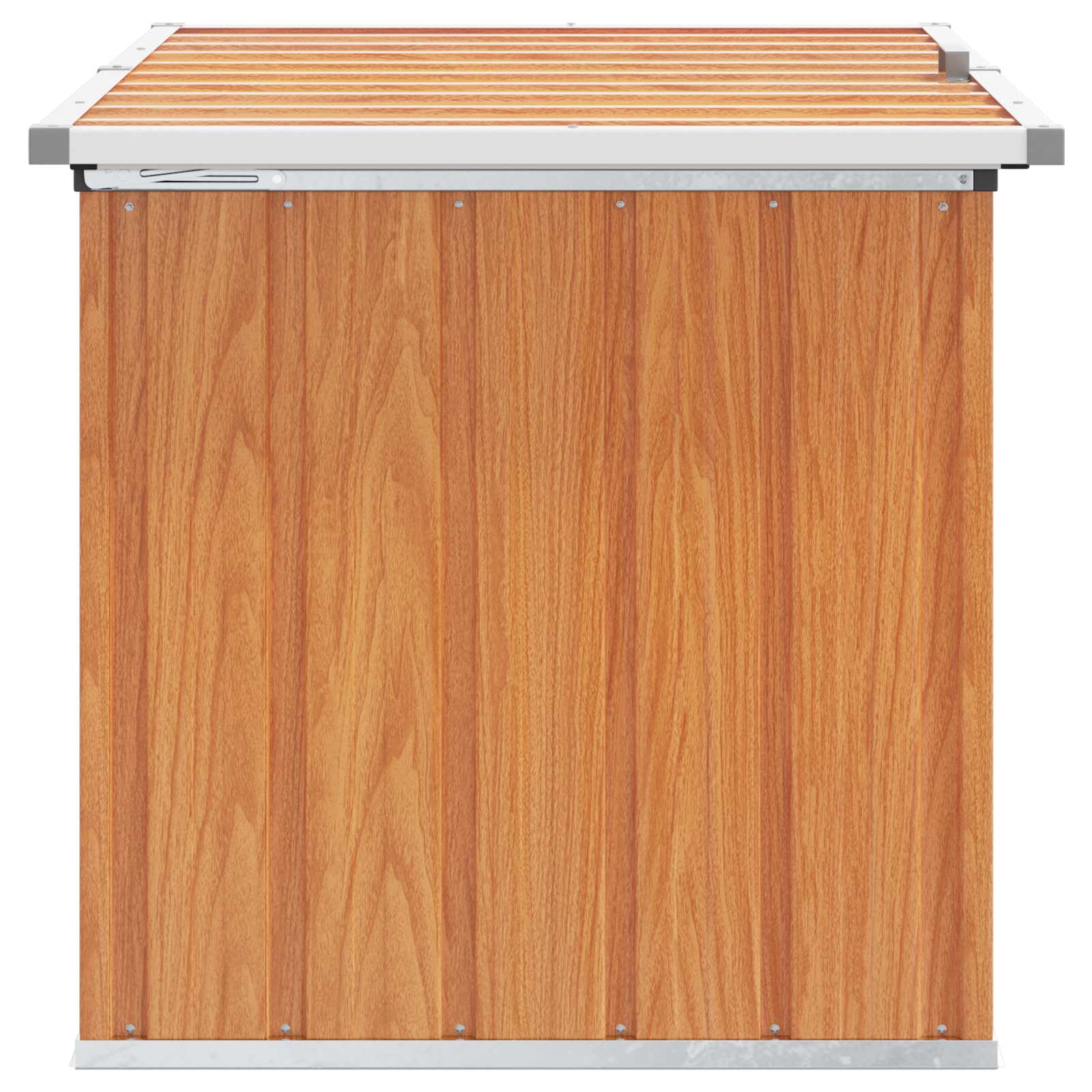 vidaXL Outdoor Storage Box Wood 109 x 67 x 65 cm Galvanised Steel - Brown