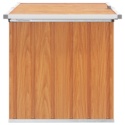 vidaXL Outdoor Storage Box Wood 109 x 67 x 65 cm Galvanised Steel - Brown