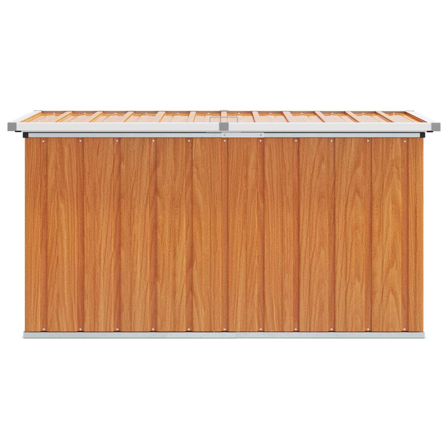 vidaXL Outdoor Storage Box Wood 129 x 67 x 65 cm Galvanised Steel - Brown