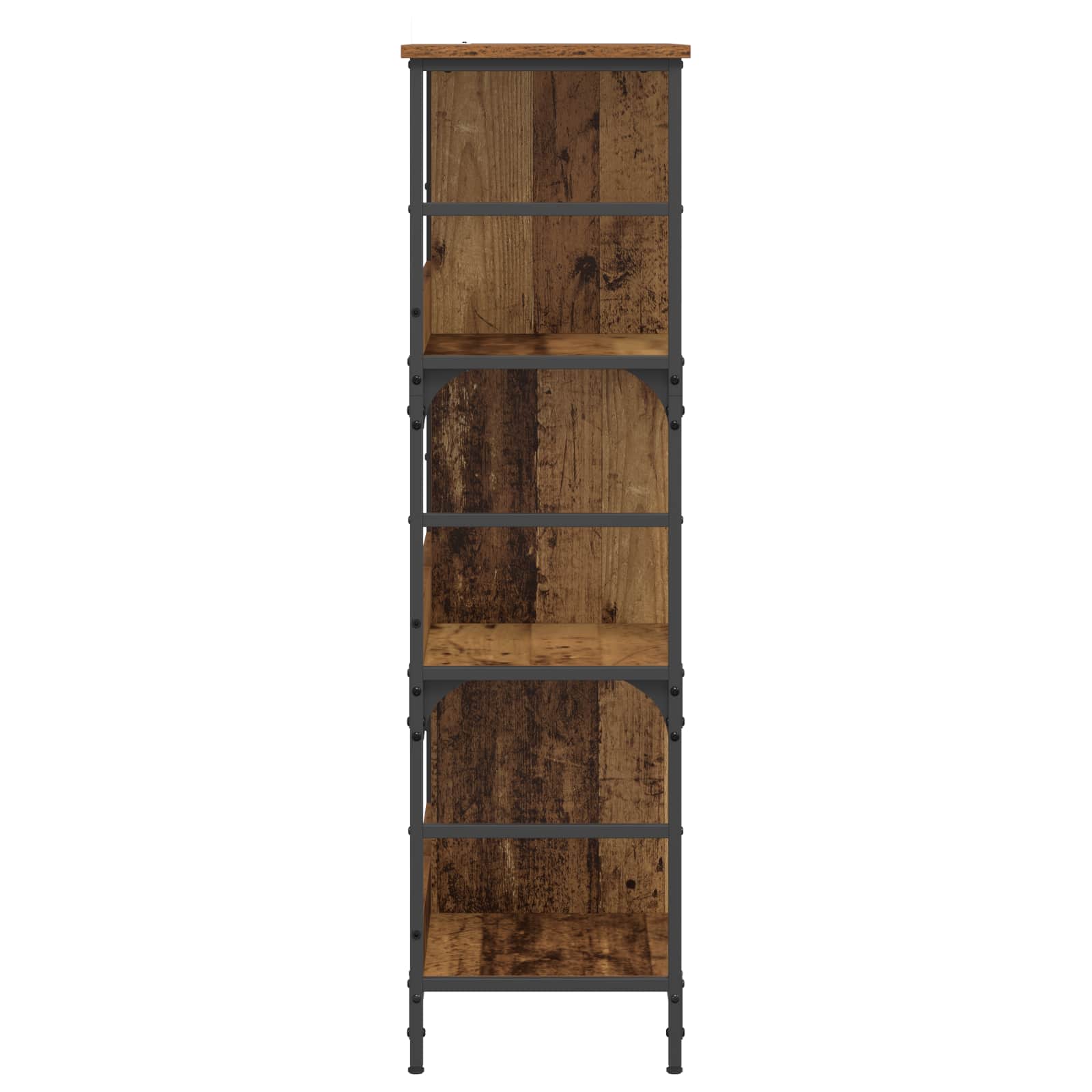 vidaXL Bookshelf 4-Tier 78.5 x 33 x 117.5 cm metal PB Old wood - Brown