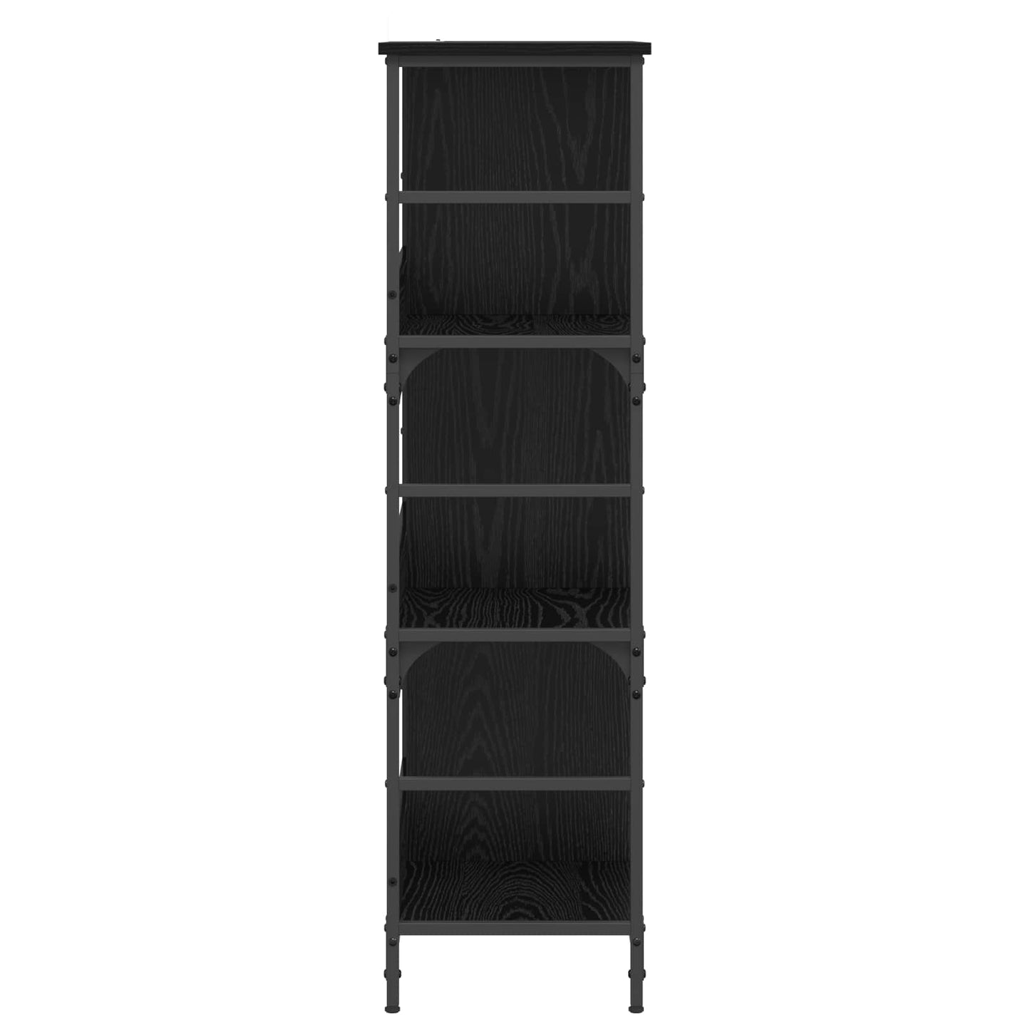 vidaXL Bookshelf 4-Tier 78.5 x 33 x 117.5 cm metal PB Black oak