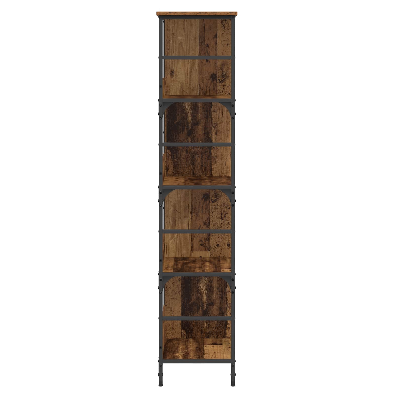 vidaXL Bookshelf 4-Tier 78.5 x 33 x 153 cm metal PB Old wood - Brown