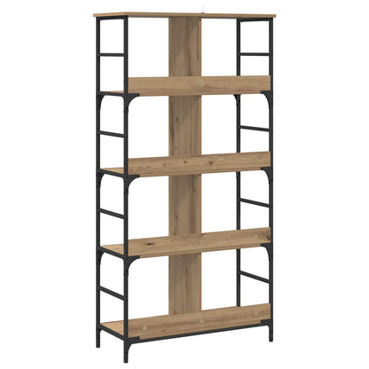 vidaXL Bookshelf 4-Tier 78.5 x 33 x 153 cm metal PB Artisan oak - Brown