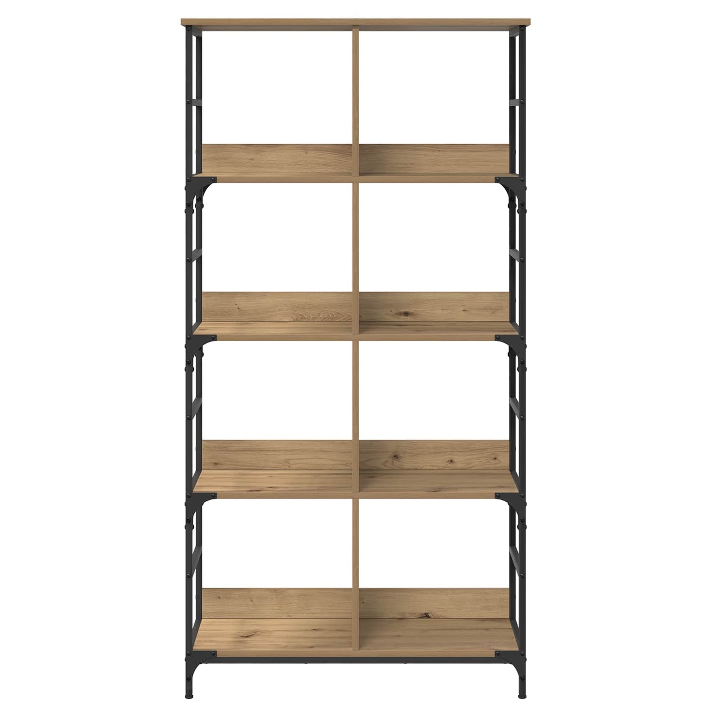 vidaXL Bookshelf 4-Tier 78.5 x 33 x 153 cm metal PB Artisan oak - Brown