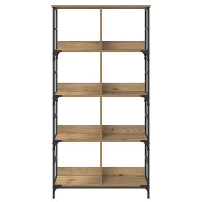 vidaXL Bookshelf 4-Tier 78.5 x 33 x 153 cm metal PB Artisan oak - Brown