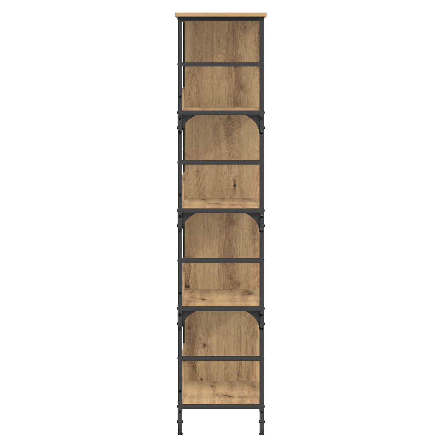 vidaXL Bookshelf 4-Tier 78.5 x 33 x 153 cm metal PB Artisan oak - Brown
