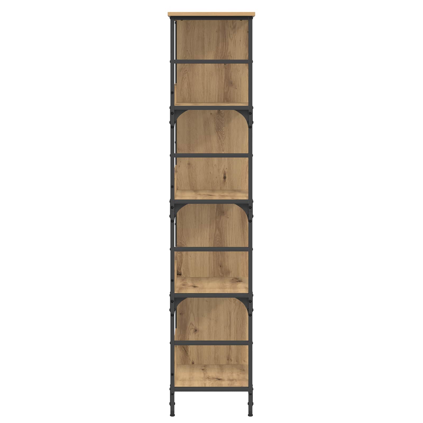 vidaXL Bookshelf 4-Tier 78.5 x 33 x 153 cm metal PB Artisan oak - Brown