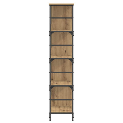 vidaXL Bookshelf 4-Tier 78.5 x 33 x 153 cm metal PB Artisan oak - Brown