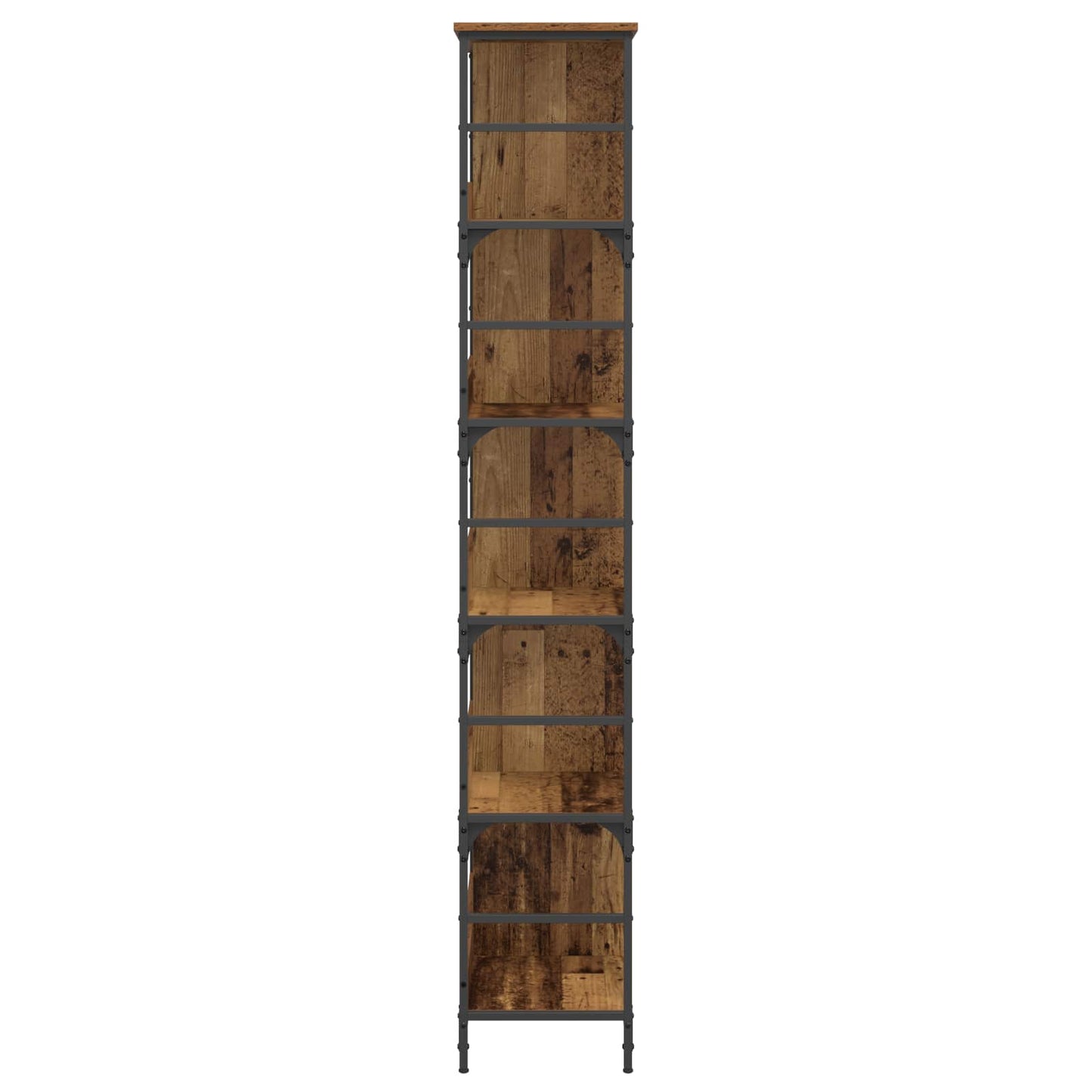 vidaXL Bookshelf 4-Tier 78.5 x 33 x 188.5 cm metal PB Old wood - Brown