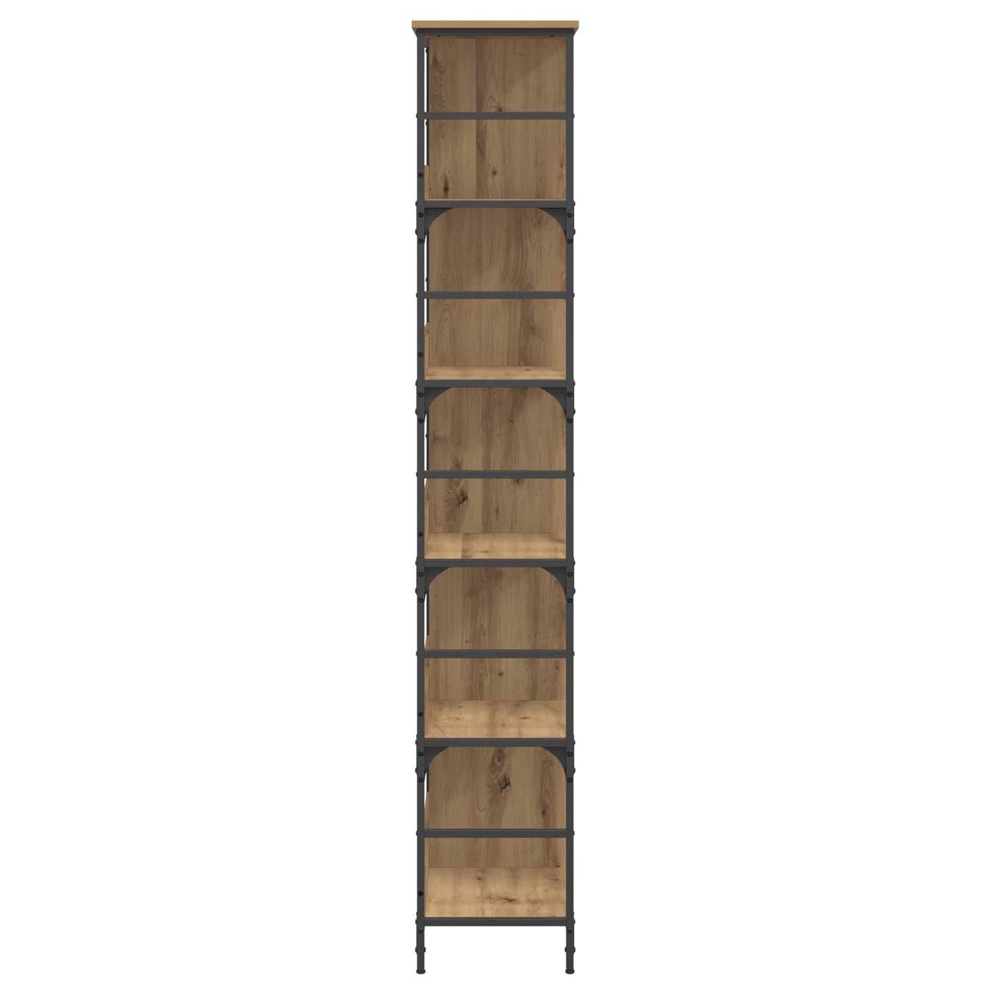 vidaXL Bookshelf 4-Tier 78.5 x 33 x 188.5 cm metal PB Artisan oak - Brown