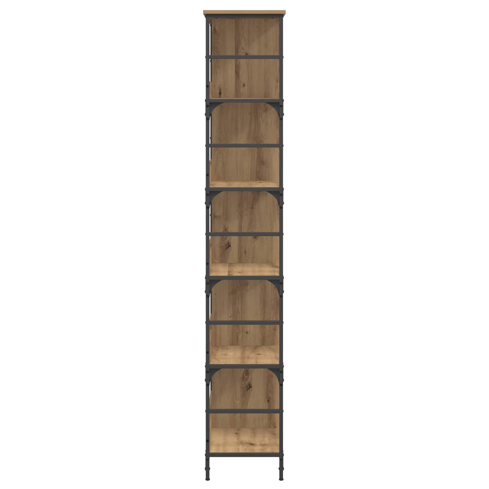 vidaXL Bookshelf 4-Tier 78.5 x 33 x 188.5 cm metal PB Artisan oak - Brown