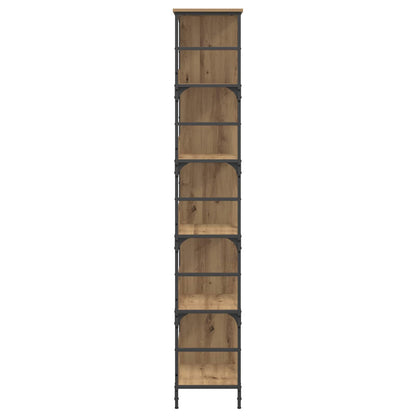 vidaXL Bookshelf 4-Tier 78.5 x 33 x 188.5 cm metal PB Artisan oak - Brown