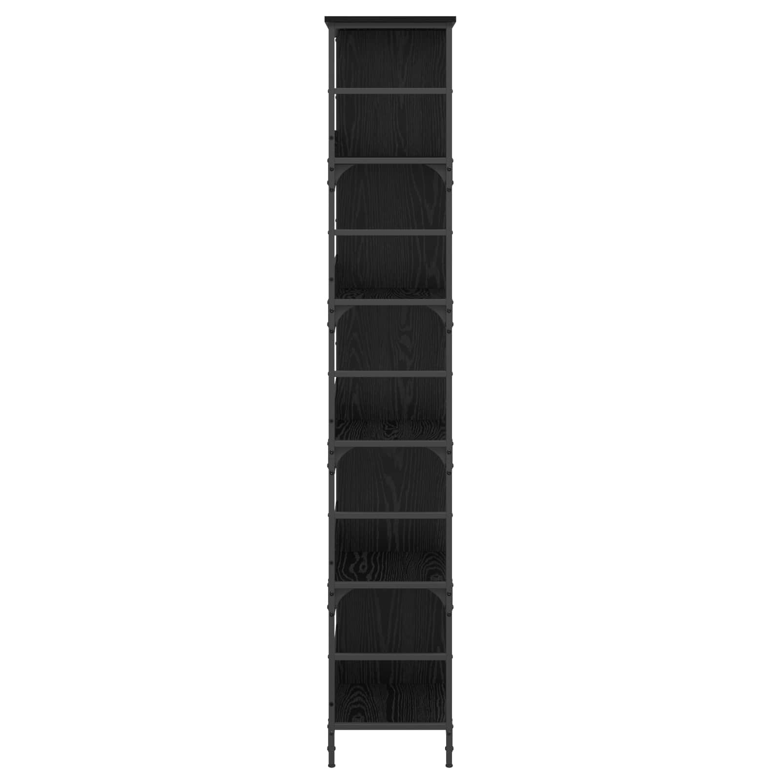vidaXL Bookshelf 4-Tier 78.5 x 33 x 188.5 cm metal PB Black oak