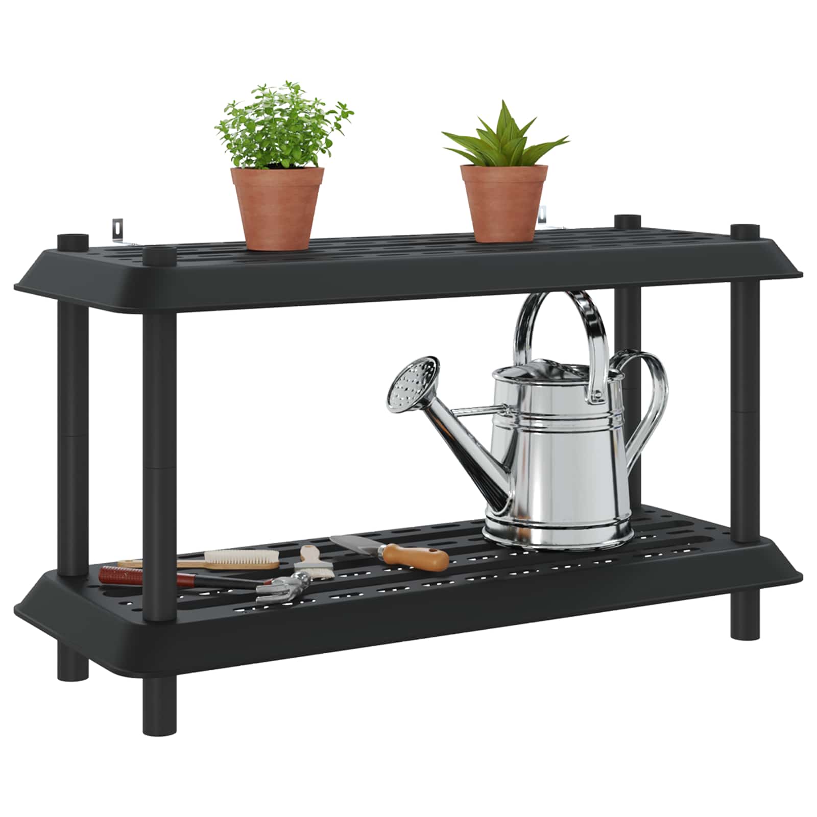 vidaXL Shelving Unit 2-Tier 100 x 40 x 55.5 cm PP Anthracite