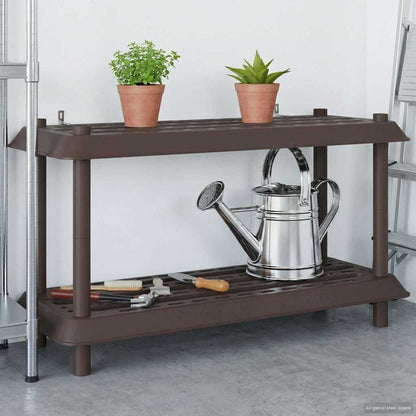 vidaXL Shelving Unit 2-Tier 100 x 40 x 55.5 cm PP Brown