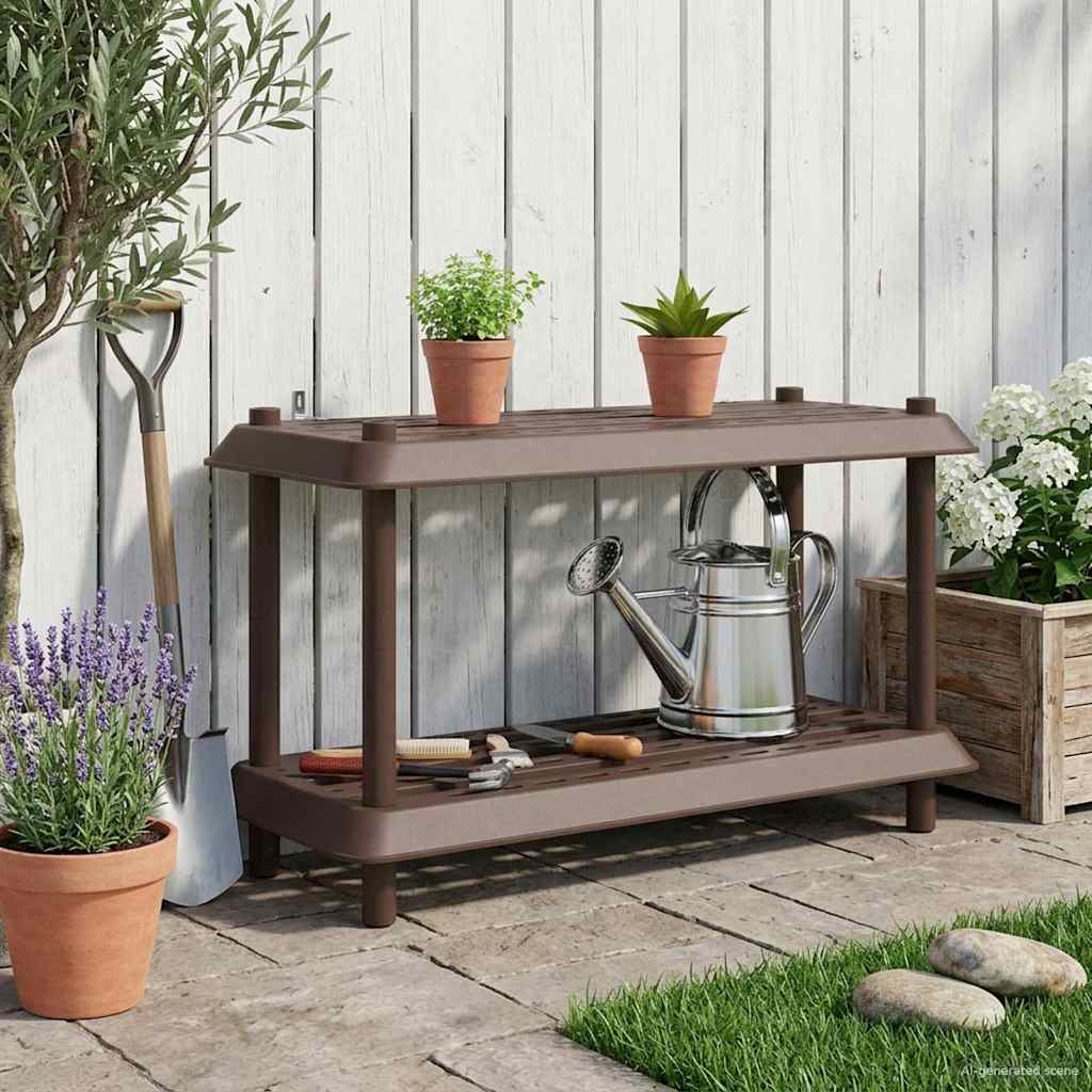 vidaXL Shelving Unit 2-Tier 100 x 40 x 55.5 cm PP Brown