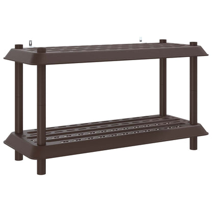 vidaXL Shelving Unit 2-Tier 100 x 40 x 55.5 cm PP Brown