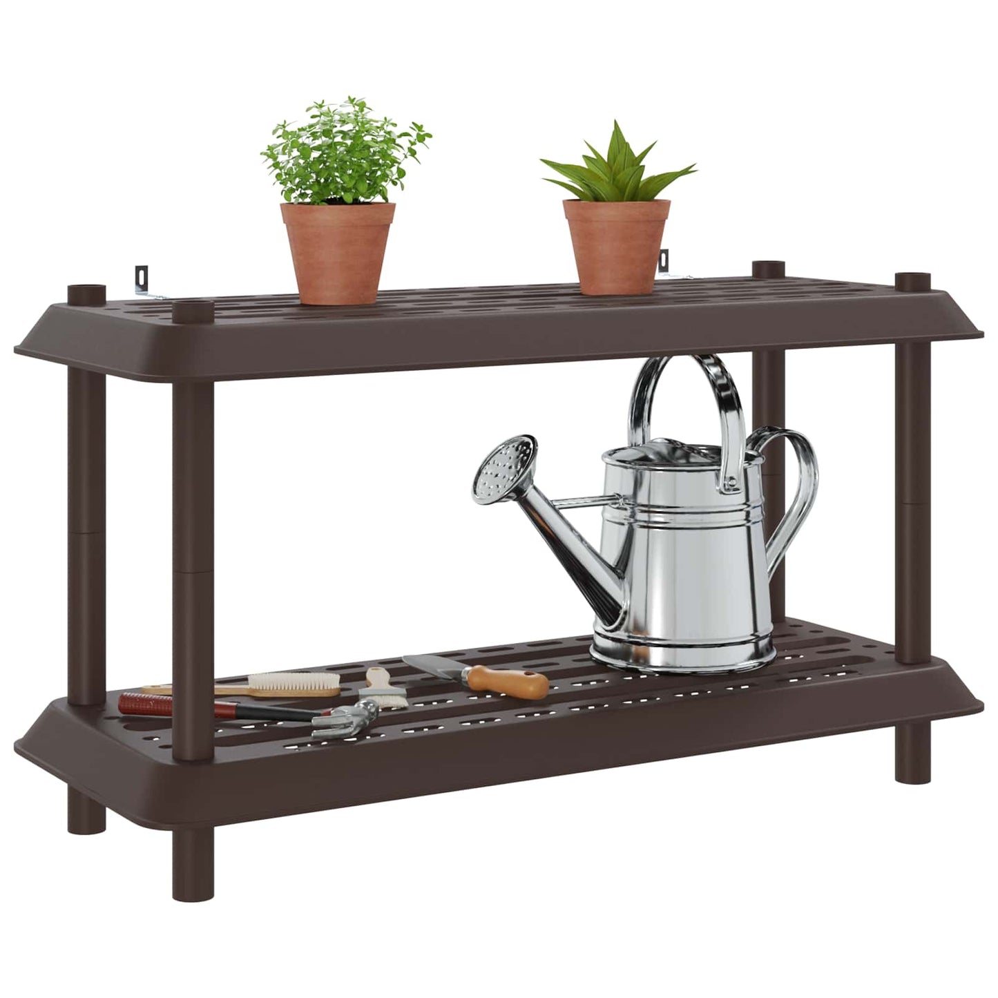 vidaXL Shelving Unit 2-Tier 100 x 40 x 55.5 cm PP Brown