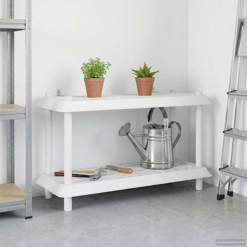 vidaXL Shelving Unit 2-Tier 100 x 40 x 55.5 cm PP White