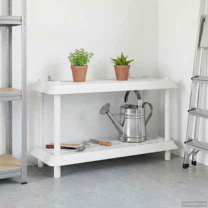 vidaXL Shelving Unit 2-Tier 100 x 40 x 55.5 cm PP White